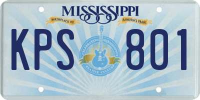 MS license plate KPS801