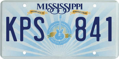 MS license plate KPS841