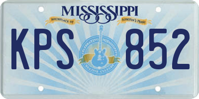 MS license plate KPS852