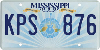 MS license plate KPS876