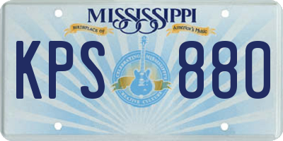 MS license plate KPS880