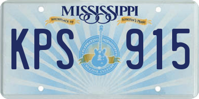 MS license plate KPS915