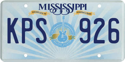 MS license plate KPS926