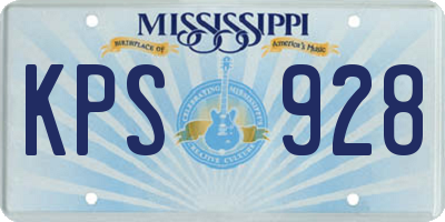 MS license plate KPS928