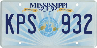MS license plate KPS932