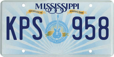MS license plate KPS958