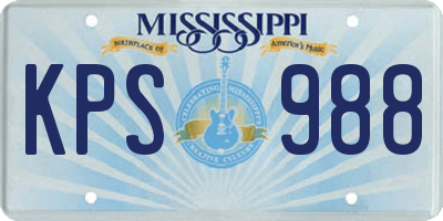 MS license plate KPS988
