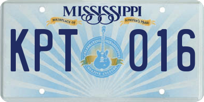 MS license plate KPT016