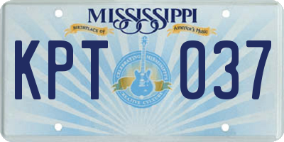 MS license plate KPT037