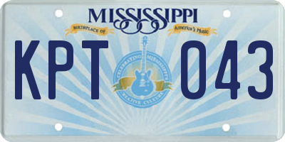 MS license plate KPT043