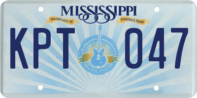 MS license plate KPT047