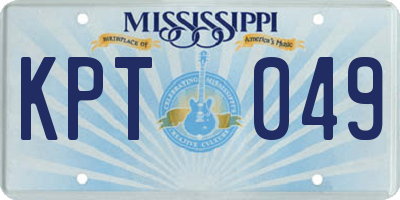 MS license plate KPT049