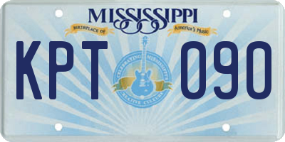 MS license plate KPT090