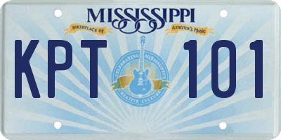 MS license plate KPT101