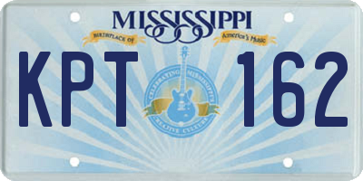 MS license plate KPT162