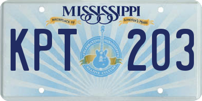 MS license plate KPT203