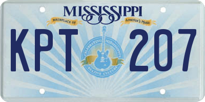 MS license plate KPT207