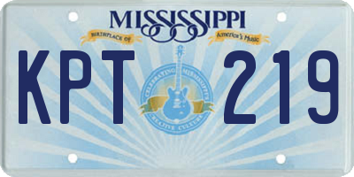 MS license plate KPT219