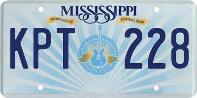 MS license plate KPT228
