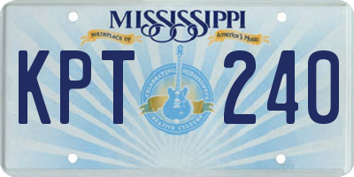 MS license plate KPT240