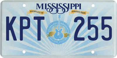 MS license plate KPT255