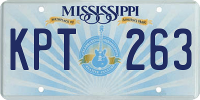 MS license plate KPT263