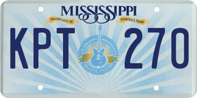 MS license plate KPT270