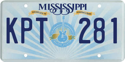 MS license plate KPT281
