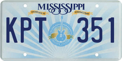 MS license plate KPT351