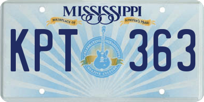 MS license plate KPT363