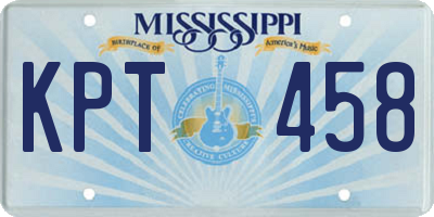 MS license plate KPT458