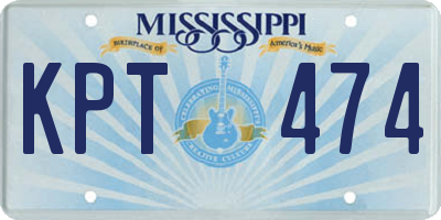 MS license plate KPT474