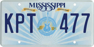 MS license plate KPT477