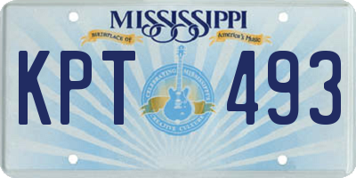 MS license plate KPT493