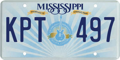 MS license plate KPT497