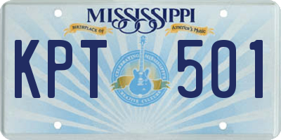 MS license plate KPT501