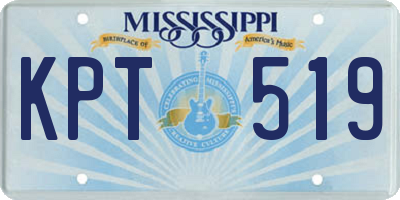 MS license plate KPT519