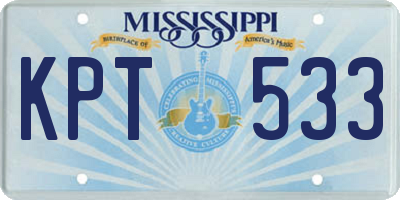 MS license plate KPT533