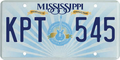 MS license plate KPT545