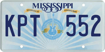MS license plate KPT552