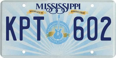 MS license plate KPT602