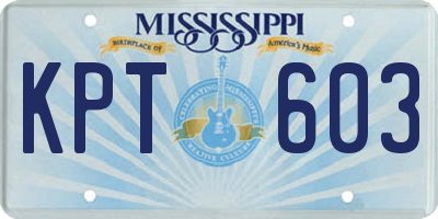 MS license plate KPT603