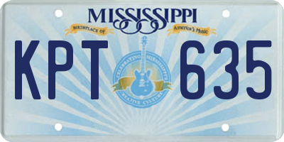 MS license plate KPT635