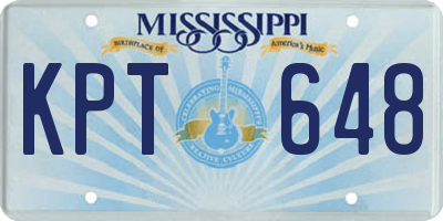 MS license plate KPT648