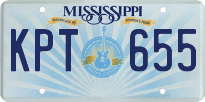 MS license plate KPT655