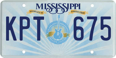 MS license plate KPT675