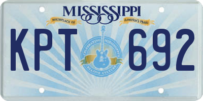 MS license plate KPT692