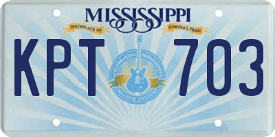 MS license plate KPT703