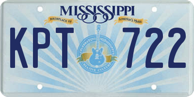 MS license plate KPT722
