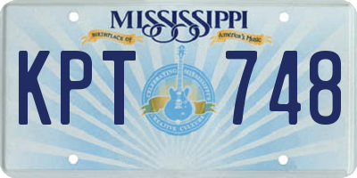 MS license plate KPT748